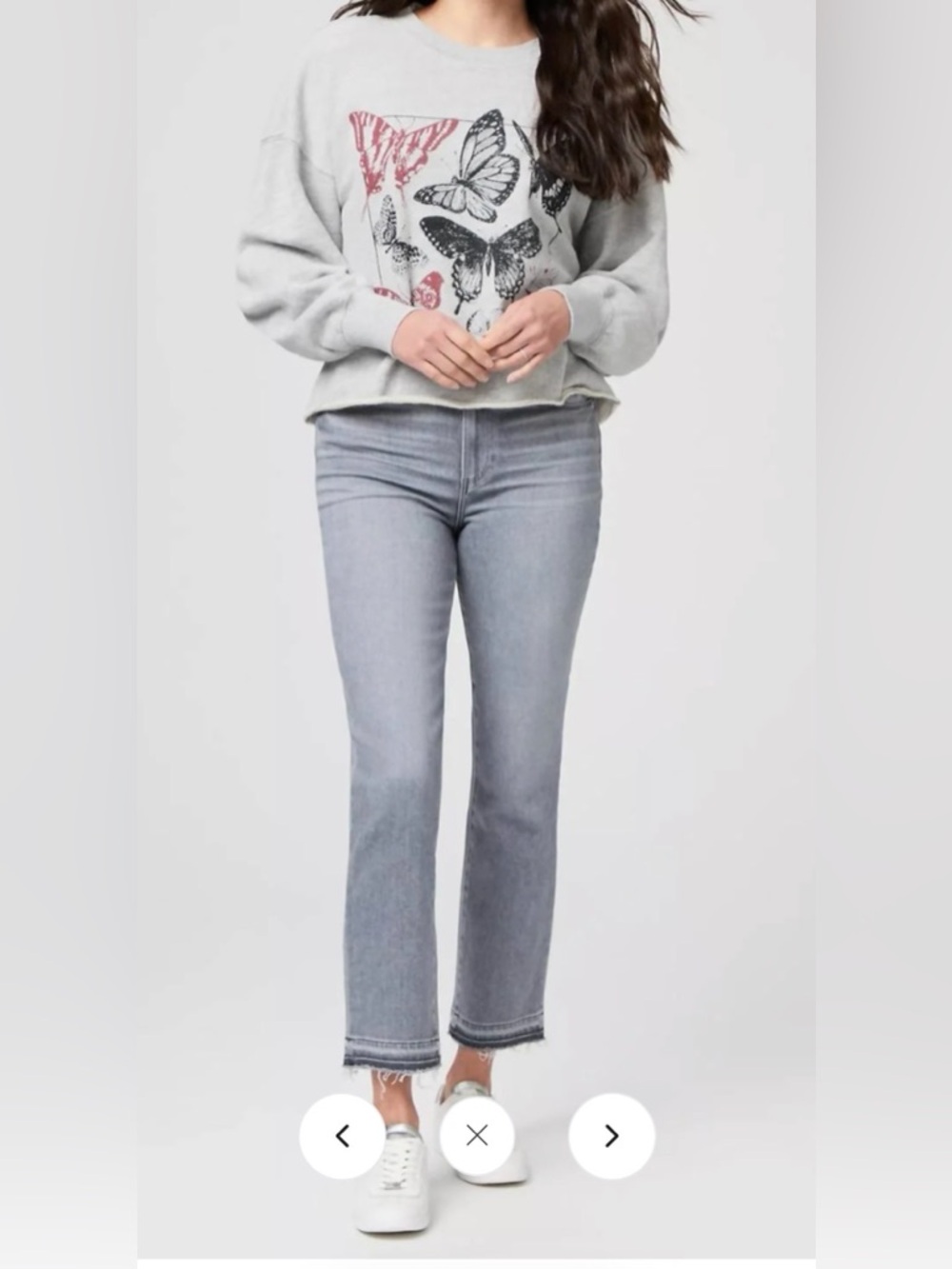 Paige Cindy Crop High Rise Straight Jean Size 31 $259